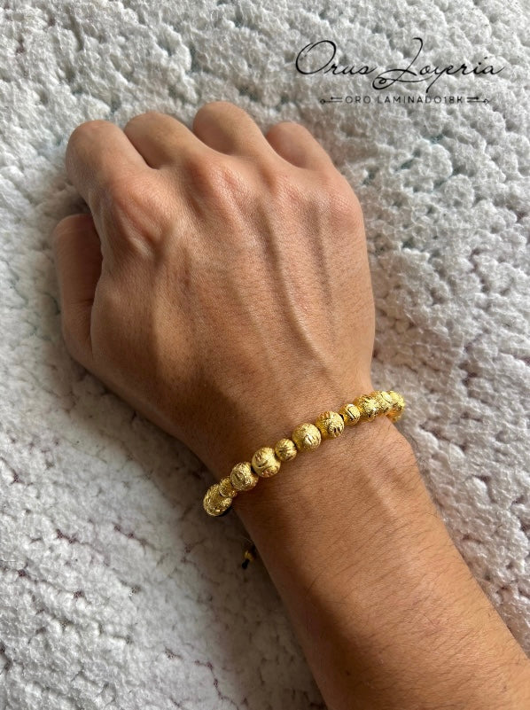 Pulsera Diamantada Oro 18k laminado Mantra